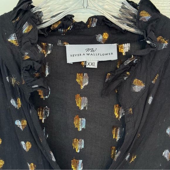 Never A Wallflower Black Heart of Gold High Neck Dress XXL - Picture 11 of 13